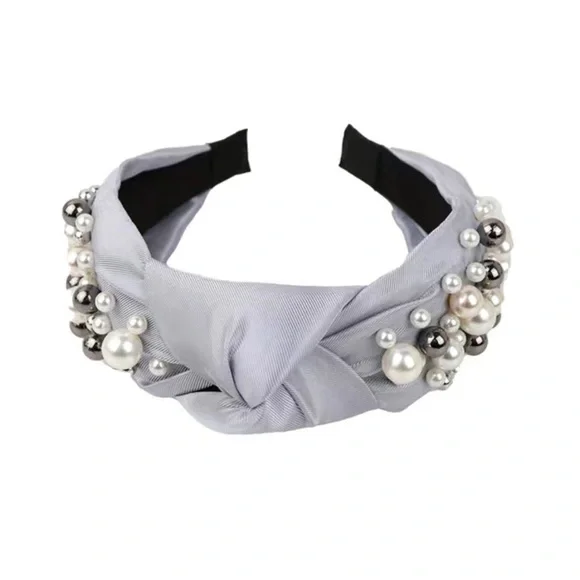 1 PCS No Slip Knotted Cross Pearl Headband - Picture 6 of 12